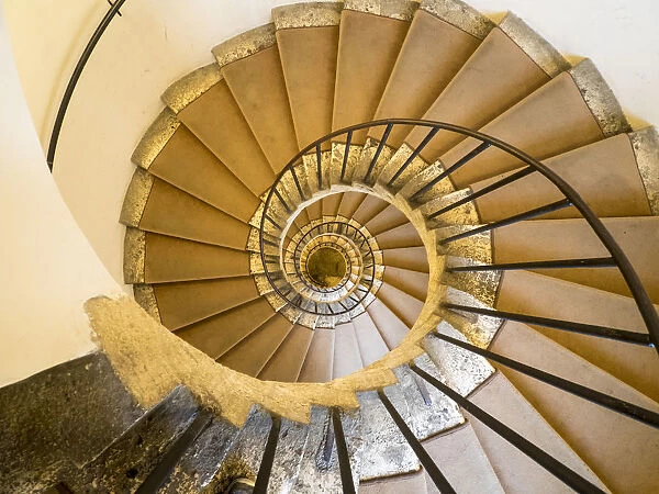 Italy, Lazio, Tivoli, Villa d Este. Spiral staircase