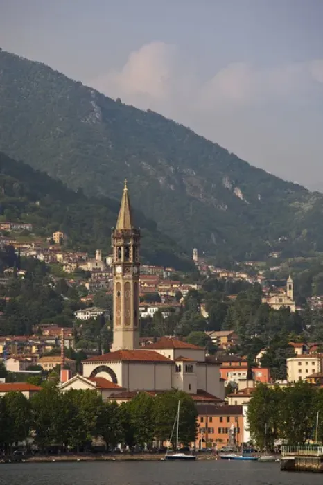 Framed Print : ITALY, Lecco Province, Lecco. Town view and Basilica San Nicolo Framed Print : ITALY, Lecco Province, Lecco. Town view and Basilica San Nicolo