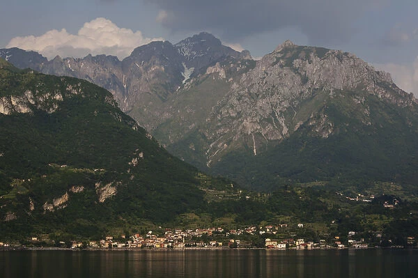 ITALY, Lecco Province, Lierna. Town and mountains of the Grigne Regional Park