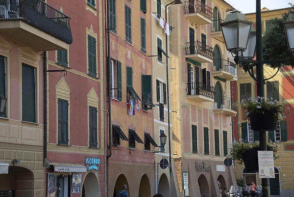 Italy, Liguria Province, Santa Margherita Ligure, pastel buildings