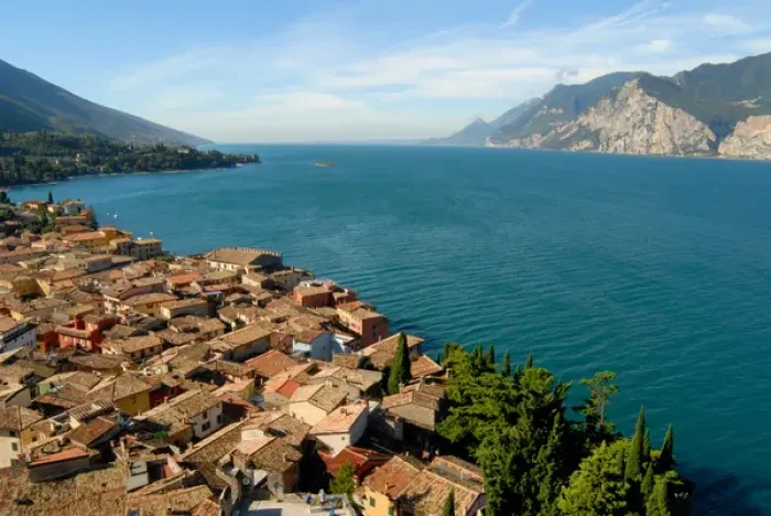 Framed Print : 04. Italy, Malcesine, view from castle of Lake Garda and town Framed Print : 04. Italy, Malcesine, view from castle of Lake Garda and town