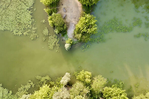 Italy, Mantua, Mantua Lake aerial view