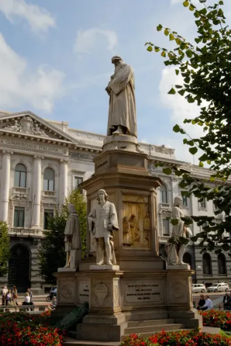 Framed Print : 04. Italy, Milan, 1872 statue of Leonardo da Vinci, Piazza della Scala Framed Print : 04. Italy, Milan, 1872 statue of Leonardo da Vinci, Piazza della Scala