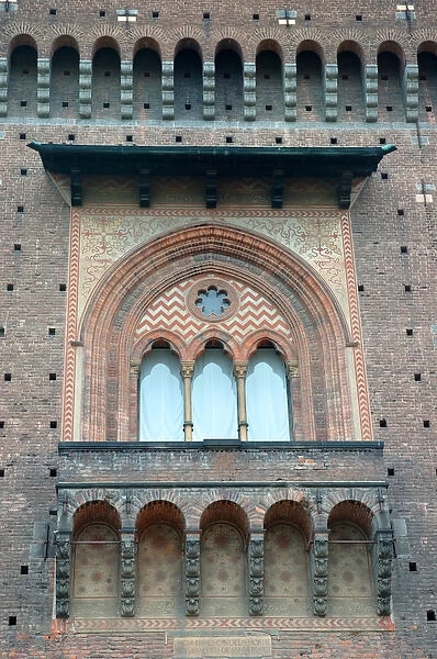04. Italy, Milan, Castello Sforzesco window detail
