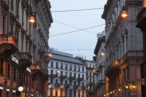 ITALY, Milan Province, Milan. Via C. Mazzini, dawn