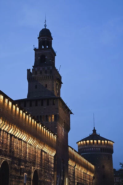 ITALY, Milan Province, Milan. Castello Sforzesco, evening