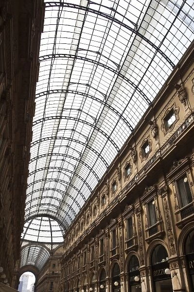 Italy, Milan Province, Milan. Galleria Vittorio Emanuele II shopping arcade, interior