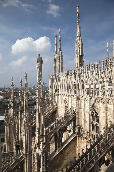 ITALY, Milan Province, Milan. Milan Cathedral, roof detail