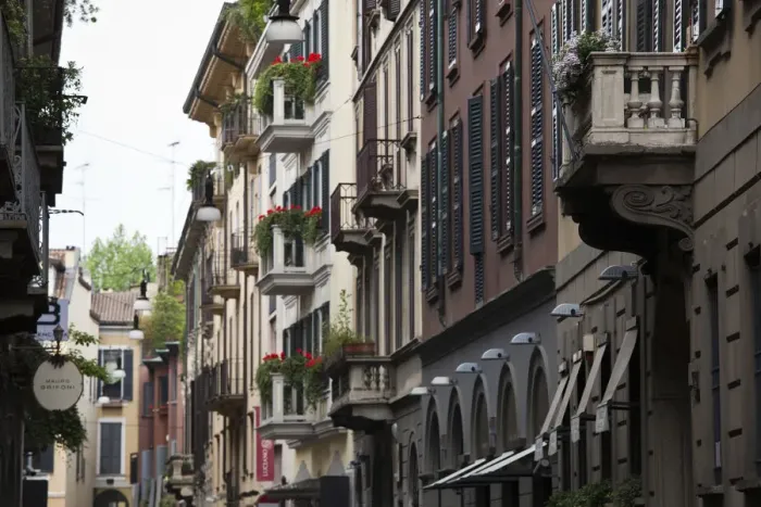 Framed Print : ITALY, Milan Province, Milan. Via Santo Spirito, Montenapoleone fashion designer area Framed Print : ITALY, Milan Province, Milan. Via Santo Spirito, Montenapoleone fashion designer area