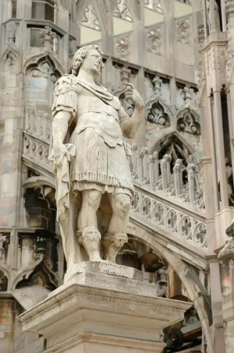 Framed Print : 04. Italy, Milan, statue on rooftop of the Duomo Framed Print : 04. Italy, Milan, statue on rooftop of the Duomo