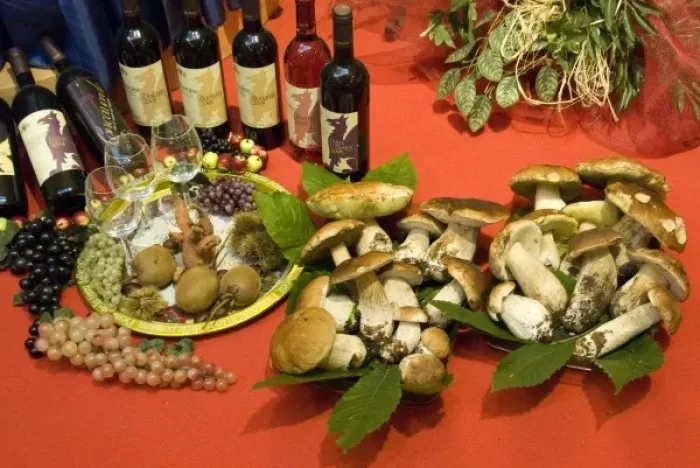 Framed Print : Italy, Piedmont (Piemonte), western region, Bricherasio, fresh mushtooms, kiwis