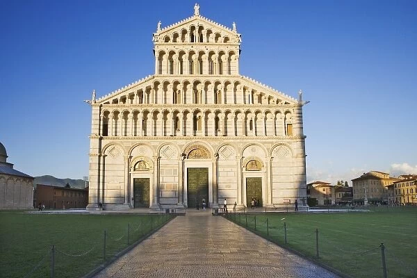 Italy, Pisa. Front of the Duomo in the Piazza Dei Miracoli