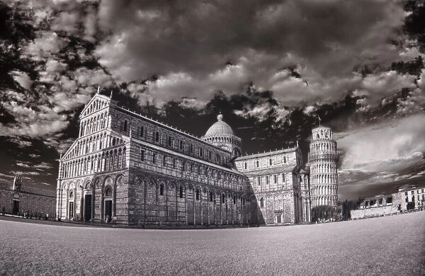 Italy, Pisa. Infrared image of the Campo dei Miracoli (field of miracles)