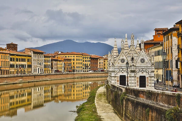 Italy, Pisa, View of the Arno River