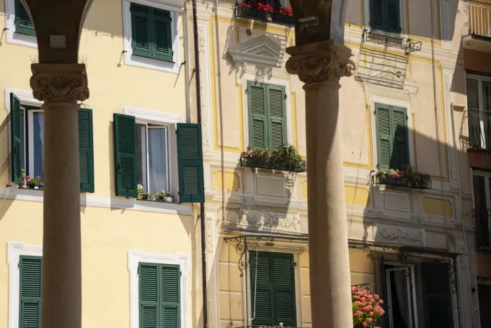 Framed Print : Italy, Province of Genoa, Rapallo. Colorful buildings in resort setting Framed Print : Italy, Province of Genoa, Rapallo. Colorful buildings in resort setting