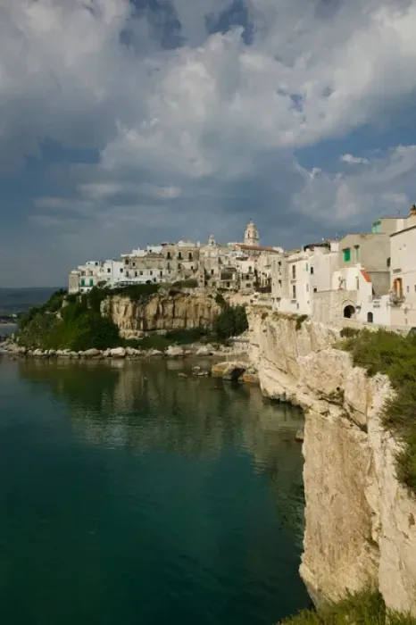 Framed Print : Italy, Puglia, Promontorio del Gargano, Vieste, Town View from Punta San Francesco