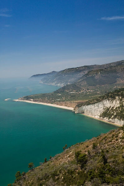 Italy, Puglia, Promontorio del Gargano, Baia Della Zagare, Bay Overview