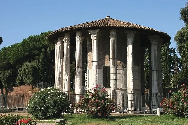 Italy. Rome. The circular temple of Hercules Victor. Built in the 2nd century B. C