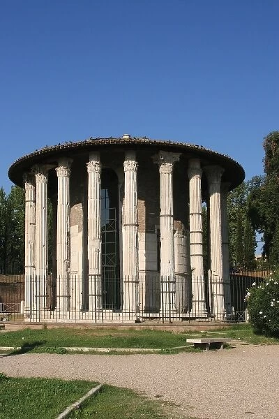 Italy. Rome. The circular temple of Hercules Victor. Built in the 2nd century B. C