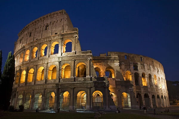 Italy, Rome, Colosseum. Night scene at landmark