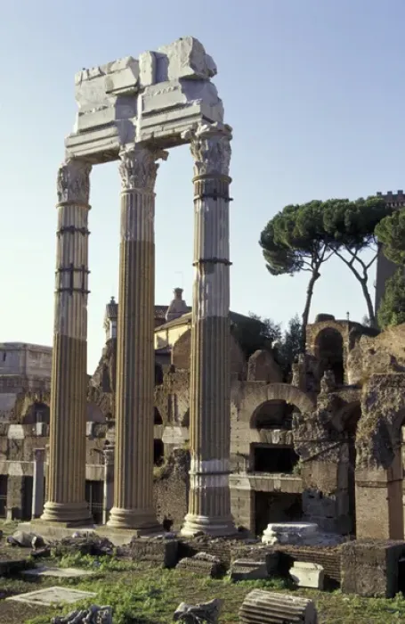 Framed Print : Italy, Rome Columns in Roman Forum