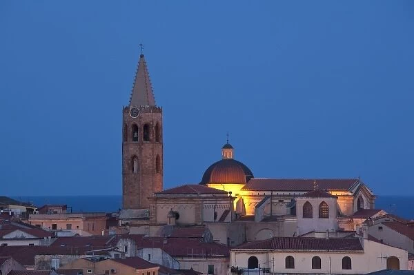 Italy, Sardinia, Alghero. Cattedrale di Santa Maria, dawn