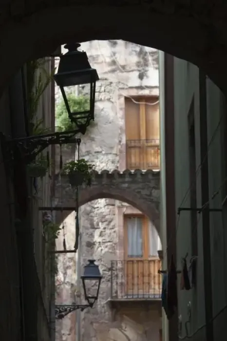 Framed Print : Italy, Sardinia, Bosa. Street detail