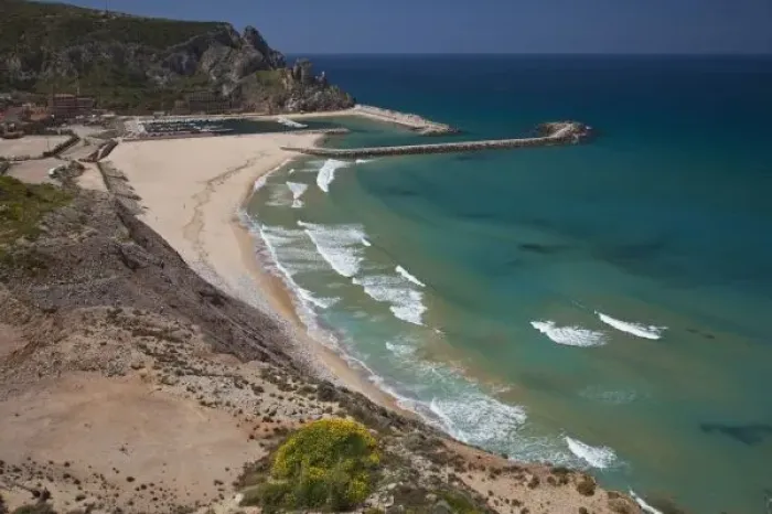 Framed Print : Italy, Sardinia, Buggerru. Buggerru beach and coastline