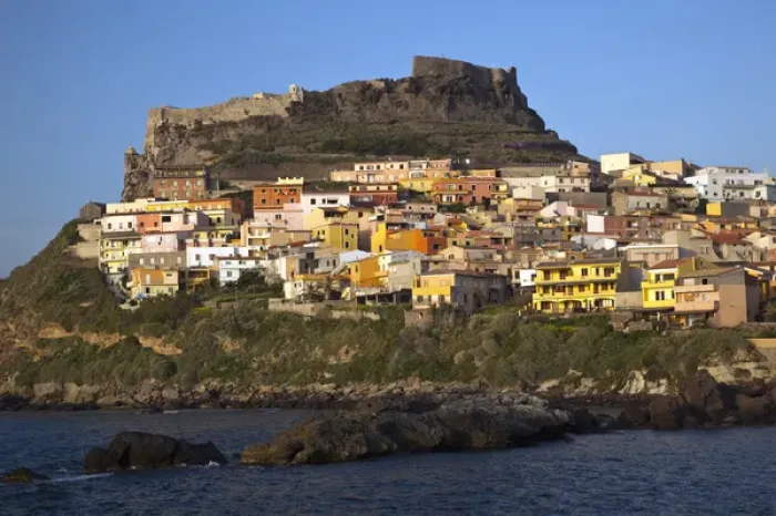 Framed Print : ITALY, Sardinia, Castelsardo. Sunset