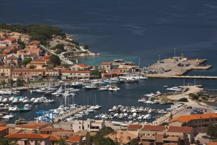 Framed Print : ITALY, Sardinia, Palau. View of town harbor Framed Print : ITALY, Sardinia, Palau. View of town harbor
