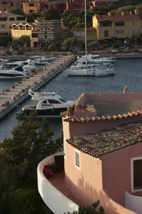 Framed Print : Italy, Sardinia, Porto Cervo. Yacht harbor