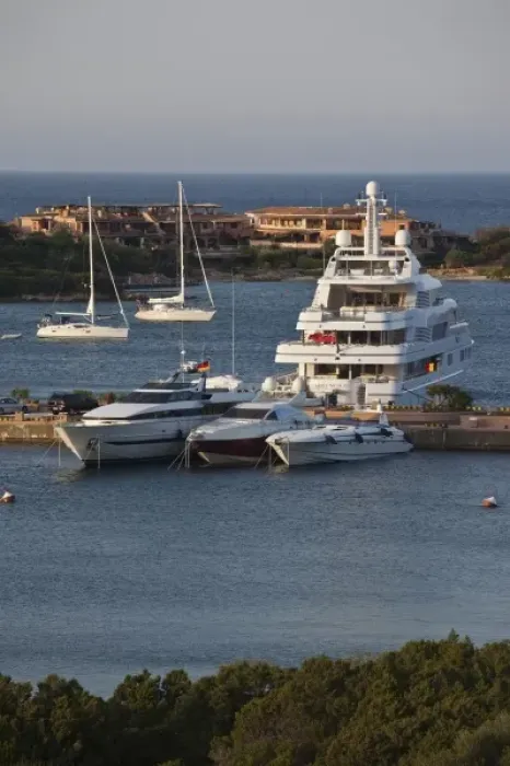 Framed Print : Italy, Sardinia, Porto Cervo. Yacht harbor