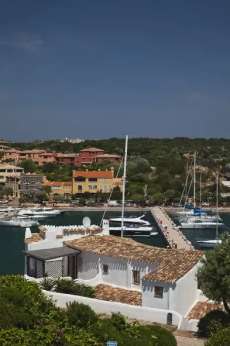 Framed Print : Italy, Sardinia, Porto Cervo. Yacht harbor
