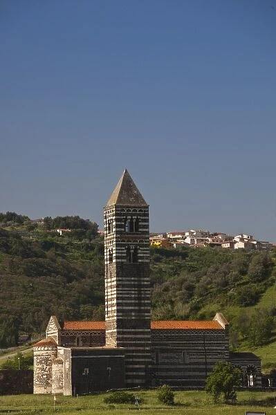 Italy, Sardinia, Sassari. Basilica della Santissima Trinita di Saccargia, 12th century church