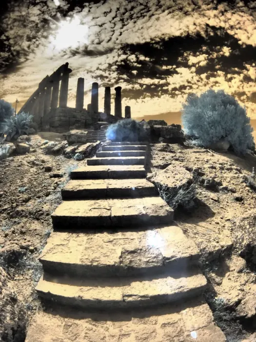 Framed Print : Italy, Sicily, Agrigento. Stairway through Ruins of ancient Agrigento Framed Print : Italy, Sicily, Agrigento. Stairway through Ruins of ancient Agrigento