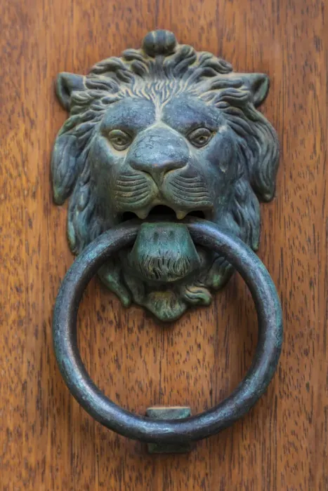 Framed Print : Italy, Sicily, Messina Province, Caronia. A bronze door knocker in the shape of a lion Framed Print : Italy, Sicily, Messina Province, Caronia. A bronze door knocker in the shape of a lion