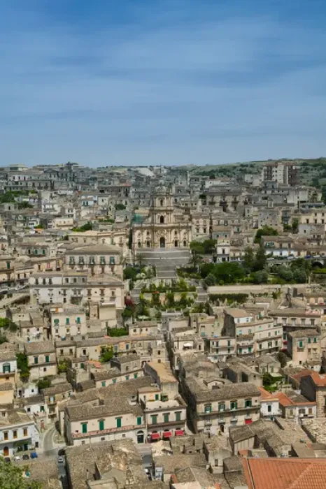 Framed Print : ITALY-Sicily-MODICA: San Giorgio Church & Town from the West / Daytime Framed Print : ITALY-Sicily-MODICA: San Giorgio Church & Town from the West / Daytime