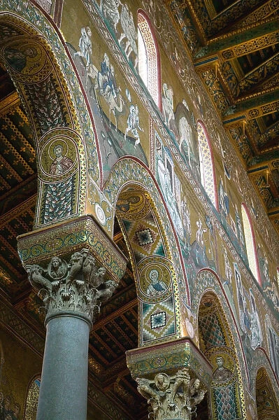 Italy, Sicily, Monreale, Santa Maria La Nuova Duomo (12th century) Mosaics
