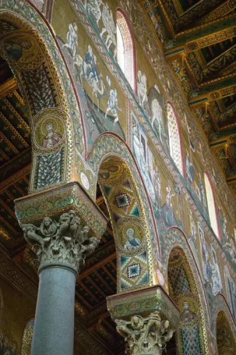 Framed Print : Italy, Sicily, Monreale, Santa Maria La Nuova Duomo (12th century) Mosaics