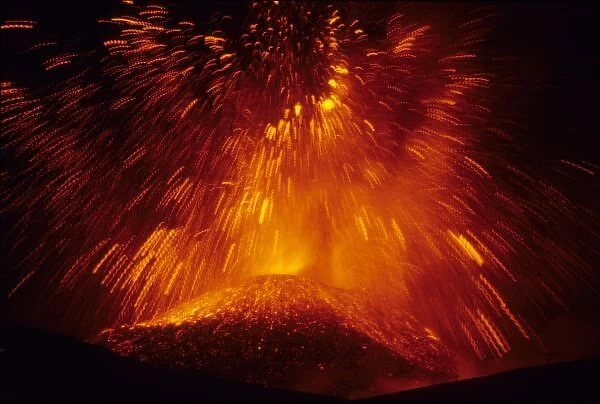 Italy, Sicily, Mount Etna, activity of the explosive vent on the North side of the