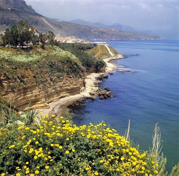 Italy, Sicily. The north coast of Sicily in Italy, offers few beaches