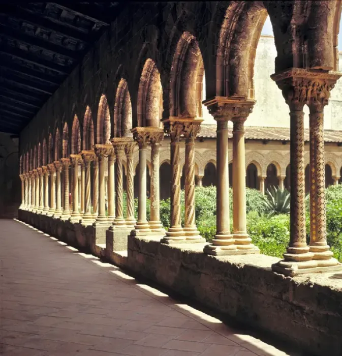Framed Print : Italy, Sicily, Palermo. Craftsmen from all over Italy worked on the cloisters
