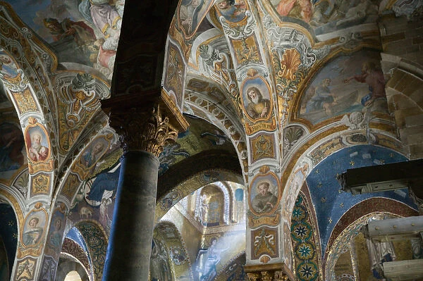 Italy, Sicily, Palermo, La Martorana Church, Mosaics