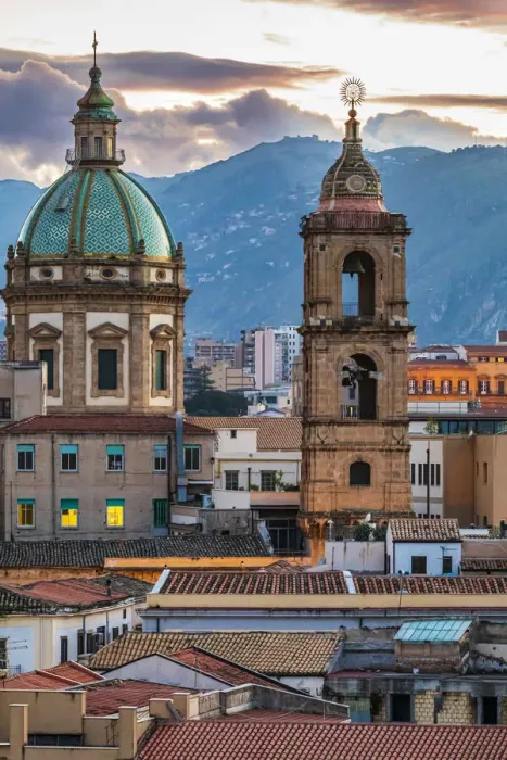 Framed Print : Italy, Sicily, Palermo Province, Palermo. The dome and bell tower of the baroque Chiesa Framed Print : Italy, Sicily, Palermo Province, Palermo. The dome and bell tower of the baroque Chiesa