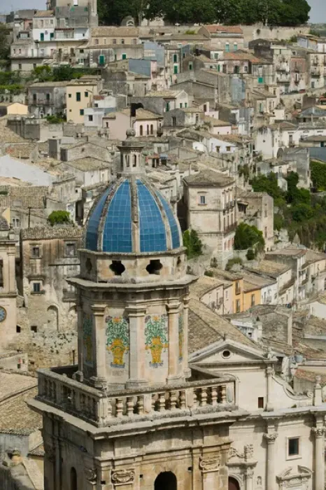 Framed Print : ITALY-Sicily-RAGUSA IBLA: Town View with Santa Maria dellItria Church