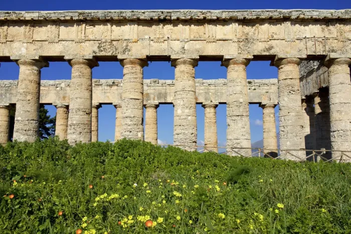 Framed Print : Italy, Sicily: Segesta The greek temple is made of 36 columns