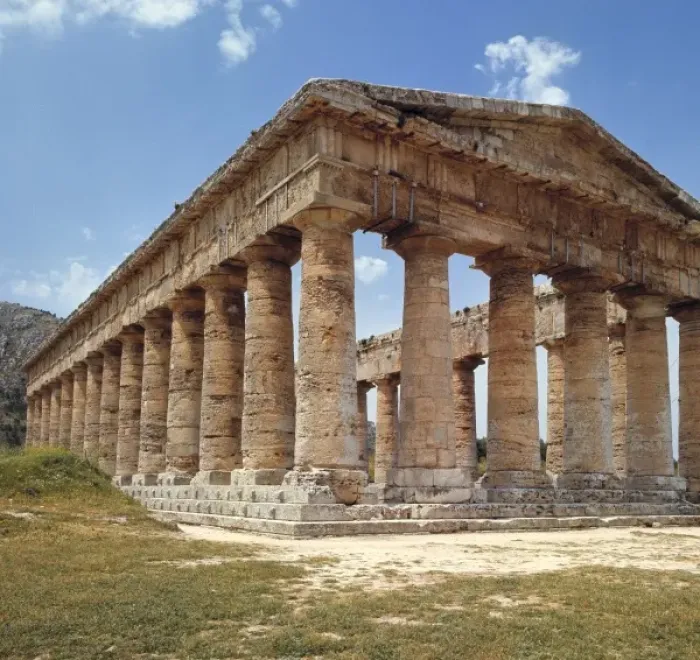 Framed Print : Italy, Sicily, Segesta. The unfinished Greek temple at Segesta, Sicily, Italy provides