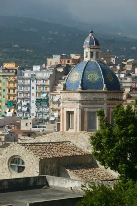 Framed Print : Italy, Sicily, Termini Imerese, Chiesa dell Annunziata Church & Town