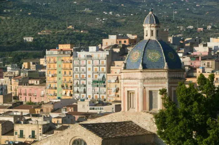 Framed Print : Italy, Sicily, Termini Imerese, Chiesa dell Annunziata Church & Town Framed Print : Italy, Sicily, Termini Imerese, Chiesa dell Annunziata Church & Town