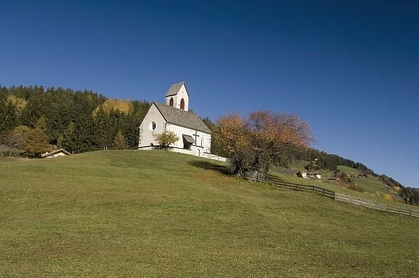 Italy, Trentino - Alto Adige, Bolzano province, Dolomites, Val di Funes, St. Jacob church